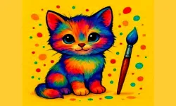 BTS Cute Kitty Coloring image