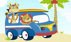 Cute Animals With Cars Difference image