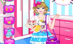image bg Barbie With Kitty