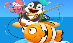 image bg Baby Penguin Fishing