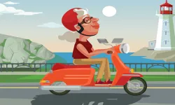 City Scooter Ride Coloring image