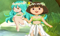Dora With Wizard In Forest image