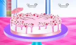 Cherry Blossom Cake Cooking image